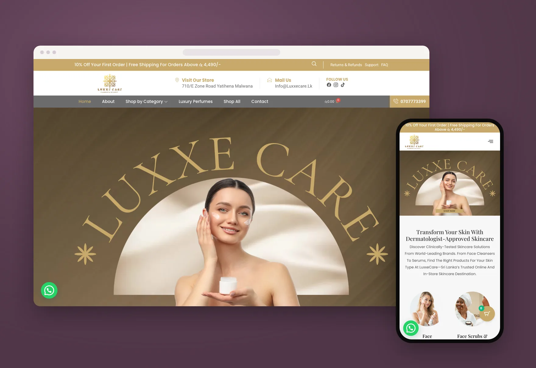 Luxxecare — Authentic skincare from the big brands, sold online and in-store across Sri Lanka.