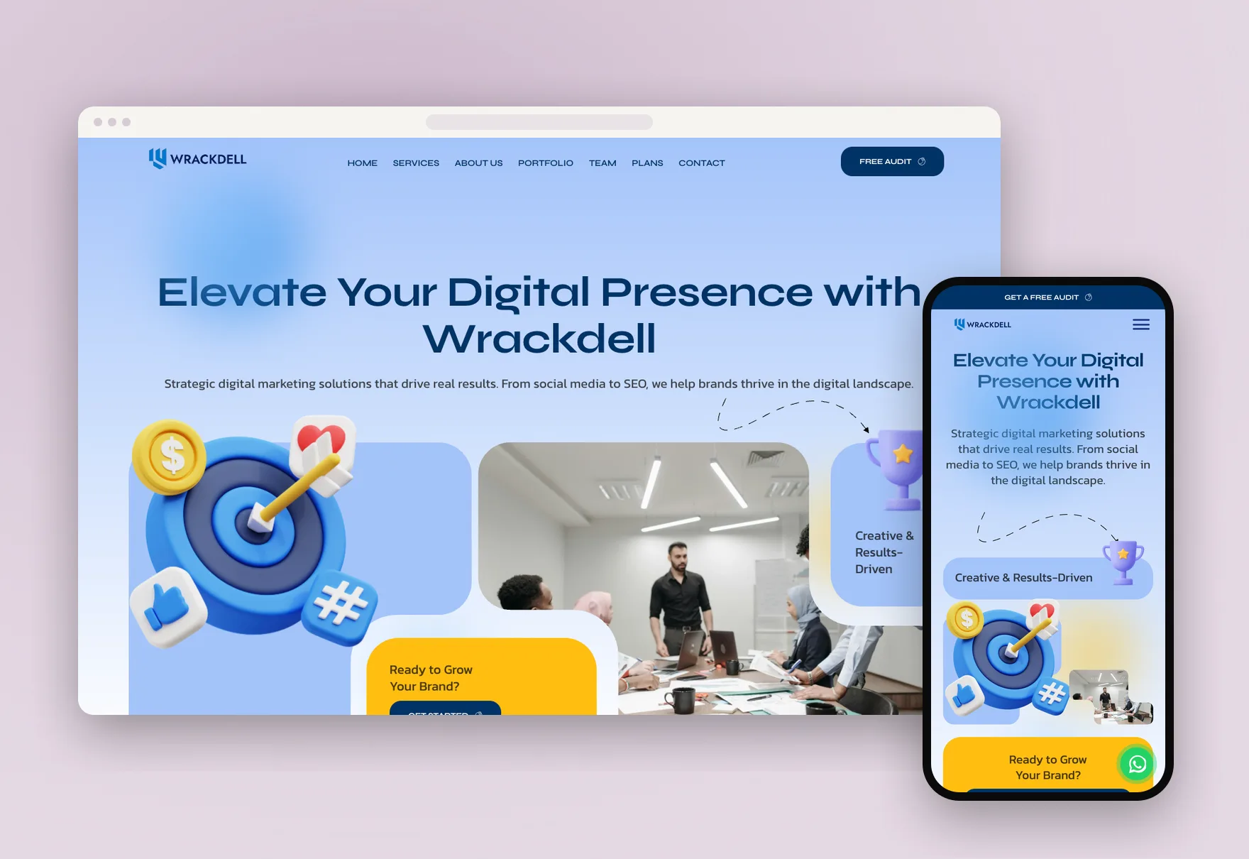 Wrackdell — A digital marketing agency's site that does what it sells: grabs attention and turns it into leads.
