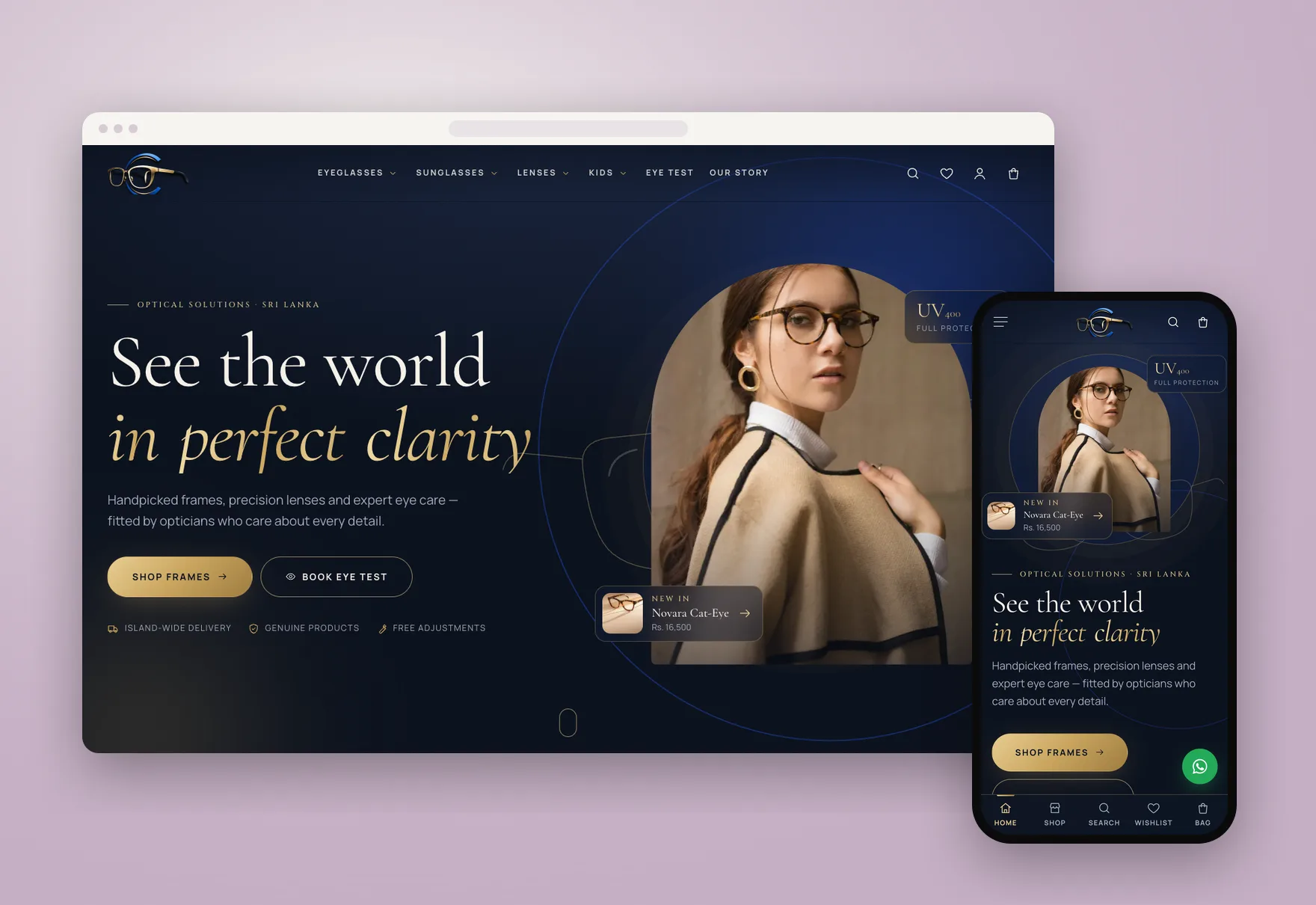 Cworld Vision — An optical store selling frames, lenses and eye tests online, delivered island-wide.